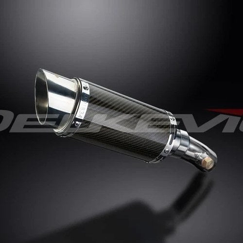 Delkevic 8" Mini Carbon Round Muffler - Kawasaki KLE650 Versys 2006-2014 Exhaust