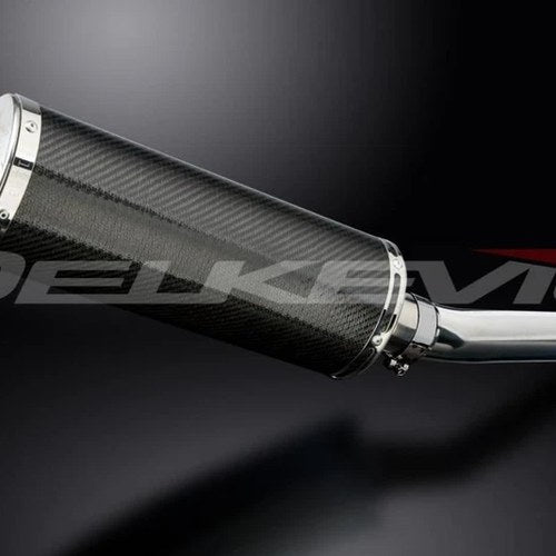Delkevic 14" Carbon Oval Slip On Muffler - Kawasaki ZX-9R 1994-1997 Exhaust