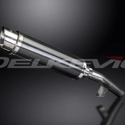 Delkevic 14" Carbon Round Muffler - Kawasaki Versys 1000 2015-2018 Exhaust