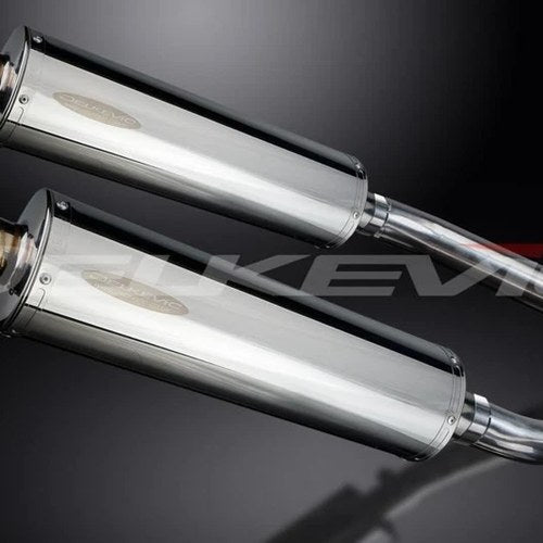 Delkevic 18" Stainless Oval Mufflers - Suzuki DL1000 V-Strom 2002-2012 Exhaust