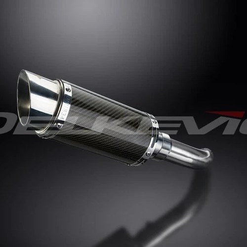 Delkevic 8" Mini Carbon Fiber Round Slip On Muffler - Suzuki SV650 17-20 Exhaust