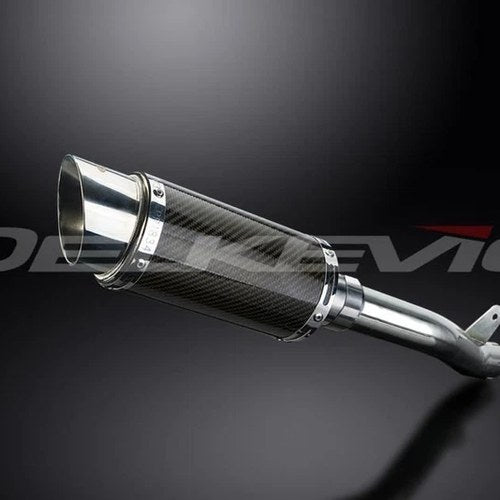 Delkevic 8" Carbon Round Slip On Muffler - Suzuki GSX-R1000 2001-2002 Exhaust
