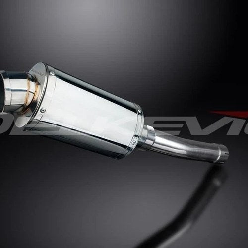Delkevic 9" Stainless Oval Slip On Muffler - Suzuki GSX-R600 2004-2005 Exhaust