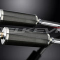 Delkevic 14" Carbon Oval Slip On Mufflers - Yamaha FJR1300 2001-2005 Exhaust