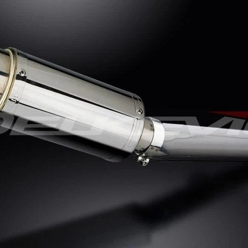 Delkevic 8" Mini Stainless Round Muffler - Yamaha FZ1 FZS1000 2000-2005 Exhaust