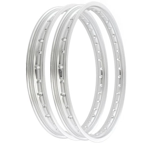 Rising Sun Silver Aluminum Rim Set - Honda C102 CA102 Super Cub 50 1960 - 1969