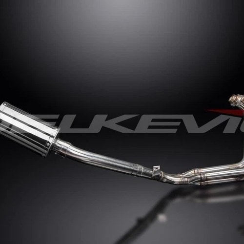 Delkevic Full 4-1 Exhaust 9" Stainless Oval Muffler - Yamaha FZR600R 4JH 95-99