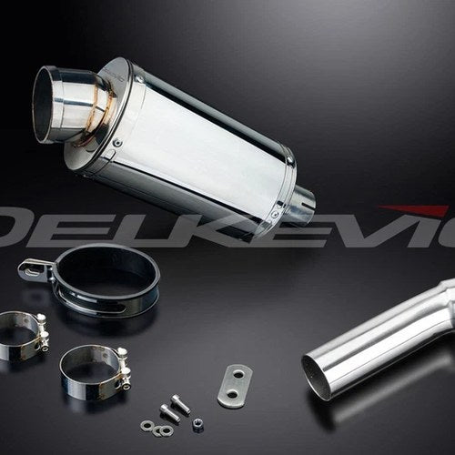 Delkevic 9" Stainless Steel Oval Slip-On Muffler - BMW F650GS - 07-13 Exhaust