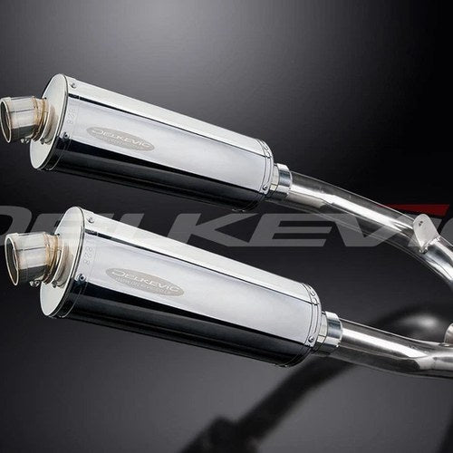 Delkevic 14" Stainless Steel Oval Mufflers - Honda RVT1000R - 2000-2001 Exhaust