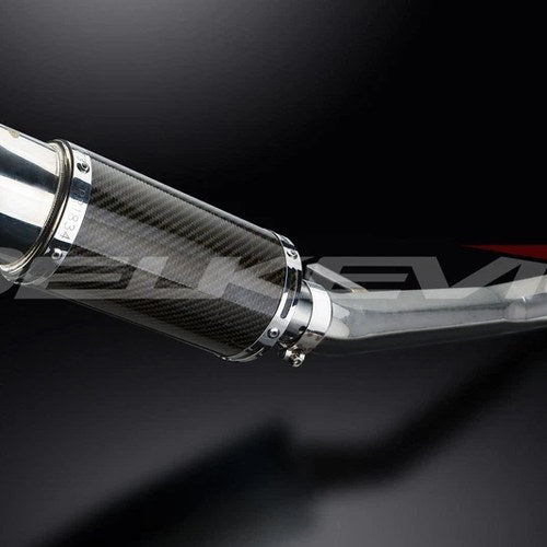 Delkevic 8" Carbon Fiber Round Muffler - Suzuki GSX750F Katana - 98-06 Exhaust
