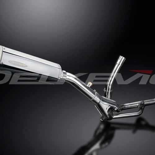 Delkevic 14" Stainless Steel Oval Muffler - Suzuki DL650 V-Strom - 04-11 Exhaust