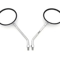 Set of 2 Universal Chrome Motorcycle Mirrors - Long Stem Honda Kawasaki Suzuki