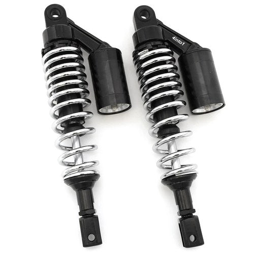 Black & Chrome Remote Reservoir Shocks Honda - Eye To Clevis - 320-330mm Honda