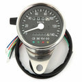 Mini Speedometer w/ Indicators & Trip Meter - 1400:60 - Chrome & Black - Kmh