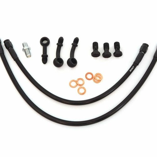 Black Stainless Brake Line Kit - Direct Mount - Honda CB360/450/500/550/750