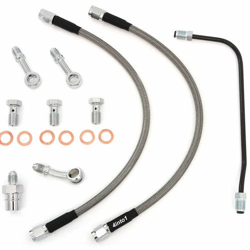 Stainless Steel Brake Line Kit w/Brake Pipe - Clear - Honda CB450K/500/550/750