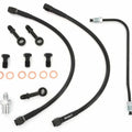 Stainless Steel Brake Line Kit w/Brake Pipe - Black - Honda CB350 CB360 CB400F