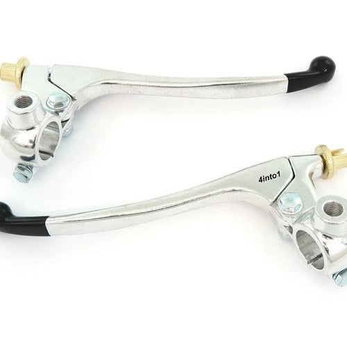 Kawasaki Rubber Tipped Motorcycle Lever Perch Set Clutch Drum Brake Chrome 7/8"