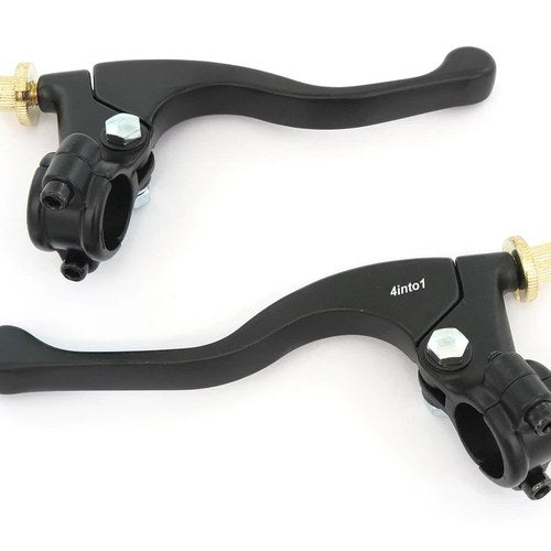 Honda Shorty GP Lever Set - Clutch + Drum Brake - Black - 7/8" Perch Assembly