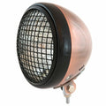 7" Bottom Mount Motorcycle Headlight Spotlight w/ Grill Bronze Black H4 Halogen