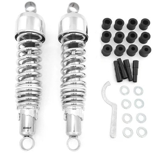 Chrome Performance Rear Shocks Eye to Eye 325mm 12 3/4" Length Preload Adjust