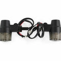 Flat Black Aluminum Turn Signals - Smoke Lens - Dual Filament Honda Bobber Cafe