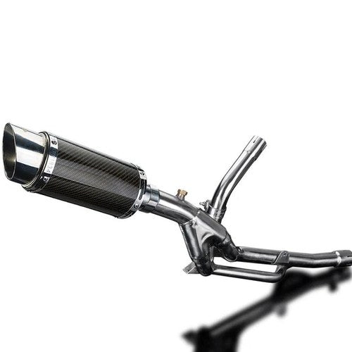 Delkevic 8" Carbon Slip-On Oval Muffler - Suzuki DL650 VStrom - 17-21 Exhaust