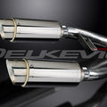 Delkevic 8" Stainless Steel Round Mufflers - Triumph Trophy 1200 - 95-03 Exhaust