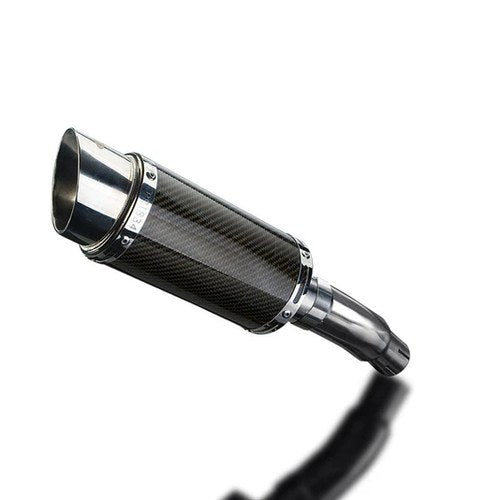Delkevic 8" Carbon Slip-On Round Muffler - Kawasaki Versys-X 300 - 17-21 Exhaust
