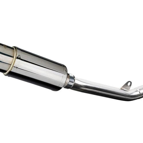 Delkevic 8" Stainless Slip Round Muffler - Kawasaki ZX-9R Ninja - 02-03 Exhaust