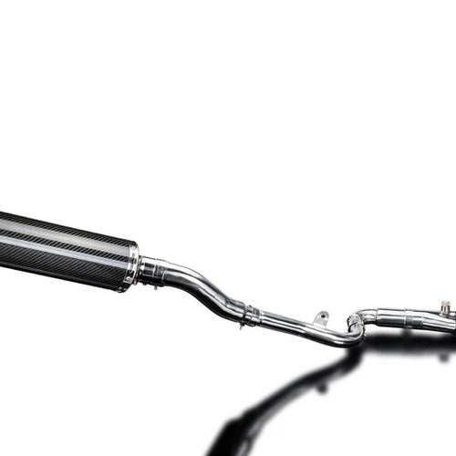 Delkevic Full 2-1 Stainless Exhaust 14" Carbon Muffler Kawasaki Ninja 300 13-17