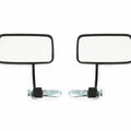 Black Cafe Bar End Motorcycle Mirror Set - Rectangular