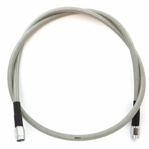 AN3 Clear Stainless Steel Braided Brake Line - Chrome Plated Ends - 37"
