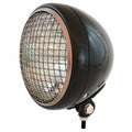 7" Bottom Mount Motorcycle Headlight Spotlight w/ Grill Black Bronze H4 Halogen