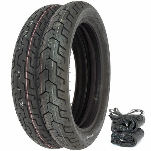 Dunlop D404 Tire Set - Honda CB750A 76 - CB750K 77-78 - Tires Tubes/Rim Strips