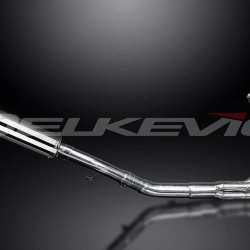 Delkevic 4-1 Exhaust 14" Stainless Steel Round Muffler - Suzuki GSX650 - 07-16