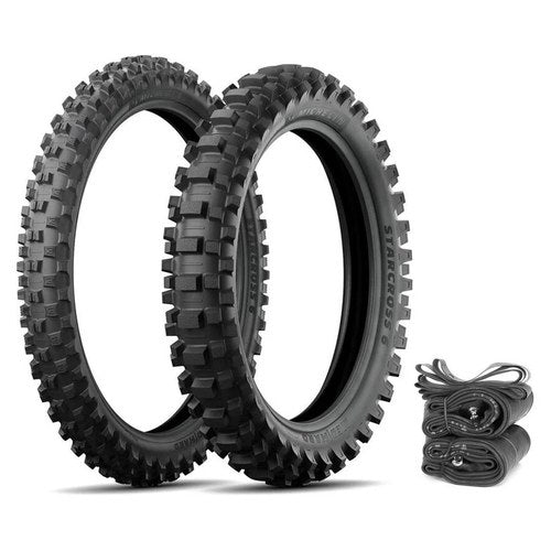 Michelin Starcross 6 Medium Hard Tires Tubes Rim Strips Moto Honda CR125R 95-07