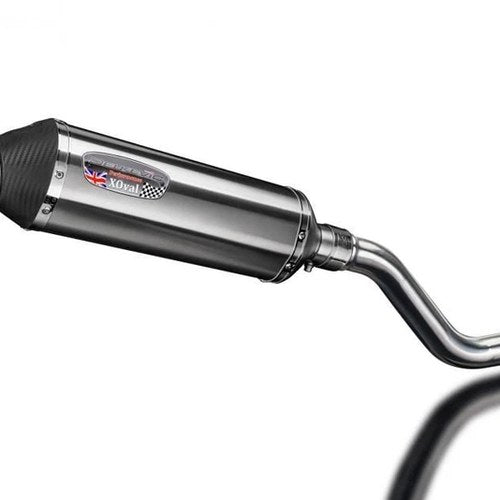 Delkevic 13.5" Stainless X-Oval Slip-On Exhaust - Kawasaki KLR650 KLR650E 08-24