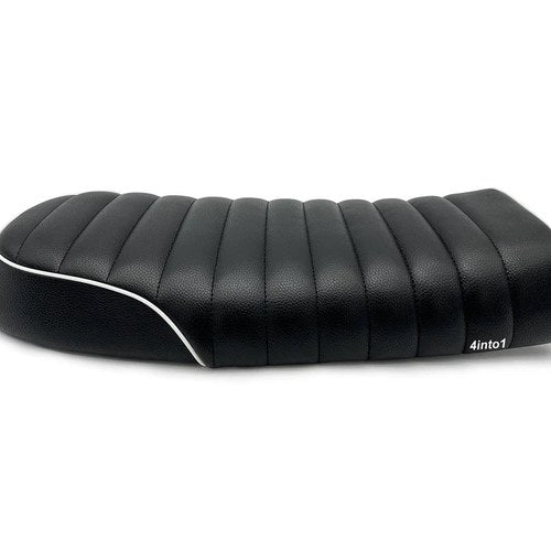 Tracker Universal Brat Seat Black with White Pin Stripe Cafe Vintage Motorcycle