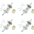 4 Pack Universal Clear Glass Fuel Filters - 1/4" 6mm Gas Petrol Screen
