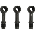 3 Pack Black AN3 Banjo Brake Line Fittings Straight Size #3 Fits 10mm 3/8" bolt