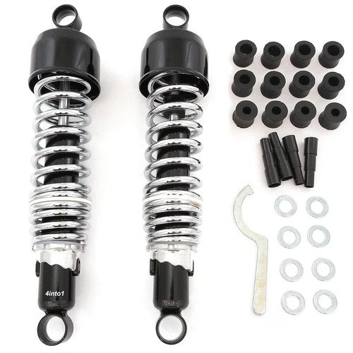 Black Performance Rear Shocks Chrome Spring 325mm 12 3/4" Yamaha Motorcycle