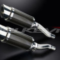 Delkevic 8" Carbon Round Mufflers - Kawasaki Ninja 500 EX500 1987-2009 Exhaust