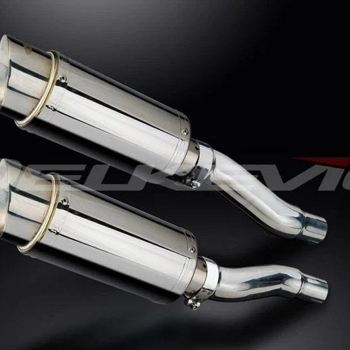 Delkevic 8" Stainless Mufflers - Kawasaki Ninja 500 EX500 1987-2009 Exhaust