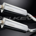 Delkevic 14” Stainless Oval Mufflers - Kawasaki EX500 Ninja 1987-2009 Exhaust