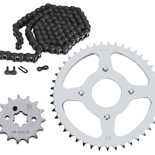 JT Sprockets 15T Front - 45T Rear Sprocket and Chain Kit Honda CT110 1980 - 1986