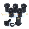 Speedy Fasteners 6x Black Motorcycle Windshield Screen Bolts fits Suzuki GSX-R