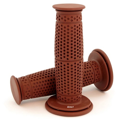 Wimbledon Grips - Chocolate Brown Rubber 7/8" Bars Motorcycle Cafe Racer Custom