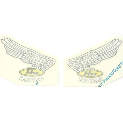 Honda CR750 CR 750 Gas Fuel Tank Wing Decals - Yellow Oval - Left & Right
