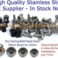 Yamaha Tzr 250 1989-1997 3MA Stainless Fairing & Screen Bolts Wellnut Kit